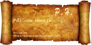 Pécse Henrik névjegykártya